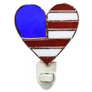 Patriotic Hand Cut Heart Nightlight NEW
